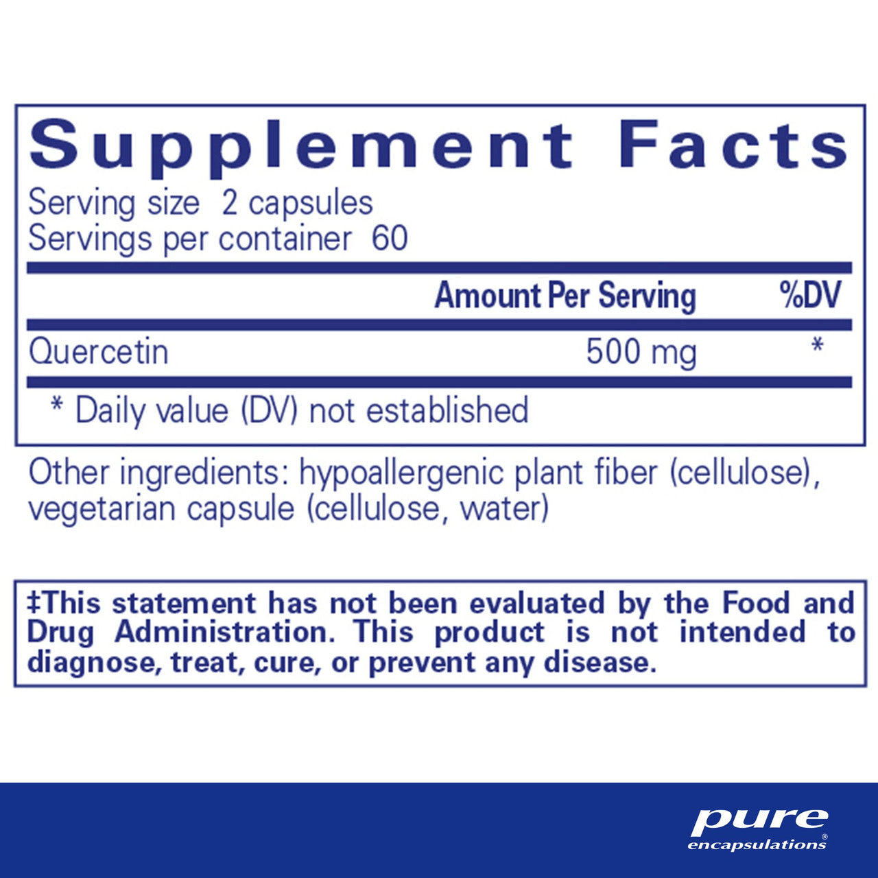 Quercetin 60 capsules – Immune & Allergy Support Pure Encapsulations