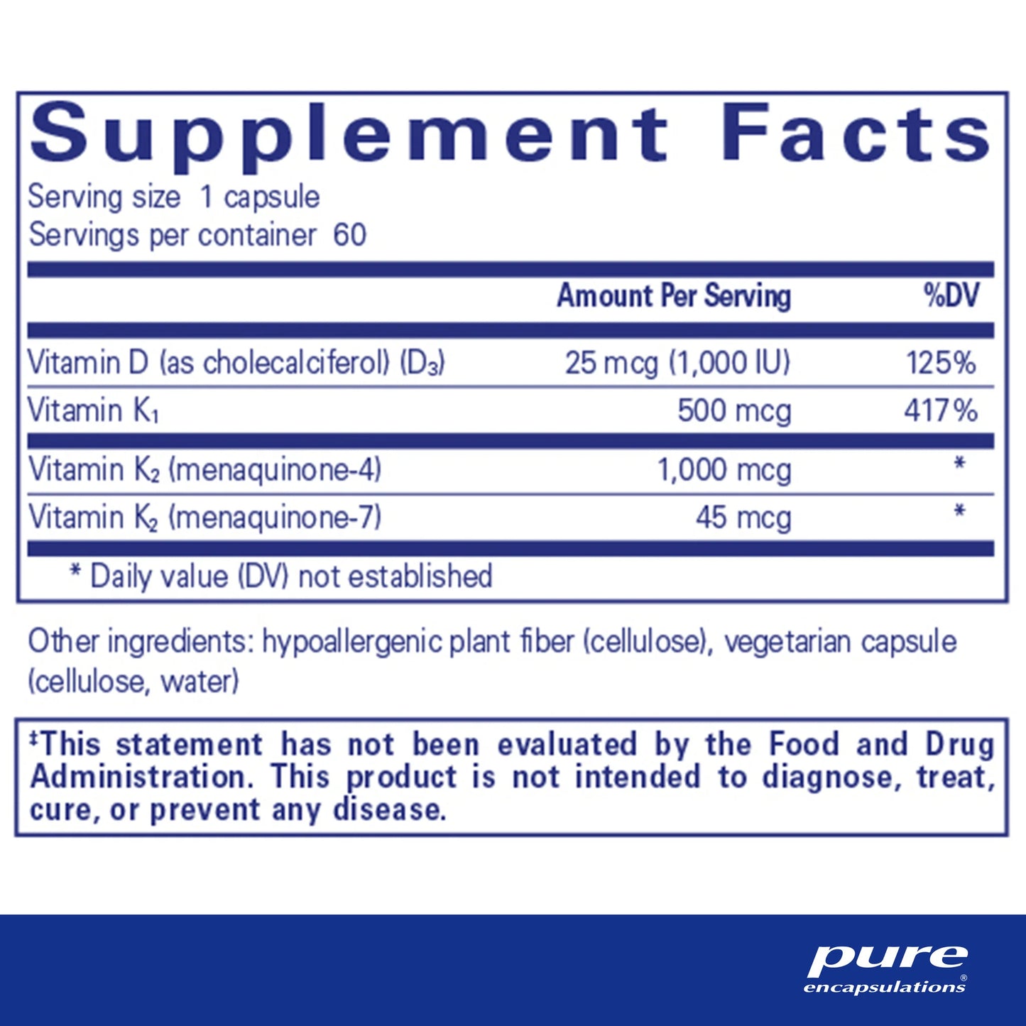 Synergy K - Pure Encapsulations 60 capsules