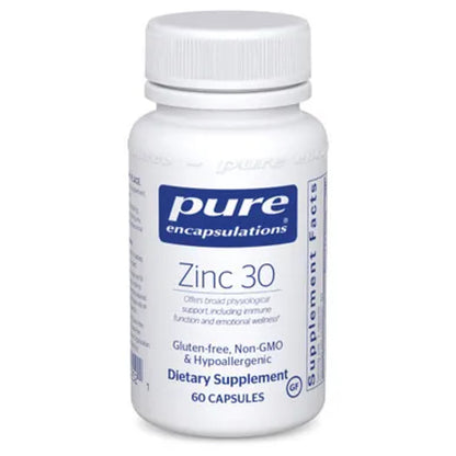 Zinc 30 mg 60 capsules – Pure Encapsulations