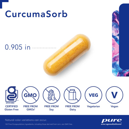 Pure Encapsulations CurcumaSorb 180's - Meriva Curcumin Phytosome - Supports Joint Health - Gluten Free & Non-GMO - 180 Capsule