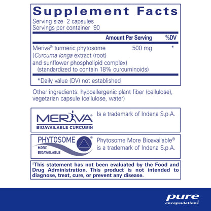 Pure Encapsulations CurcumaSorb 180's - Meriva Curcumin Phytosome - Supports Joint Health - Gluten Free & Non-GMO - 180 Capsule
